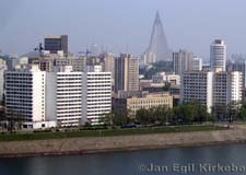 North Korea: View of Pyongyang from Yanggakdo International Hotel