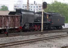 North Korea: Steam train in operation in Sinuiju