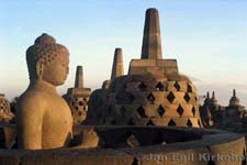 Indonesia: Statue of Buddha at Borobudur in Java
