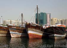 Dubai: Traditional Arab sailing vessels in the dhow wharfage